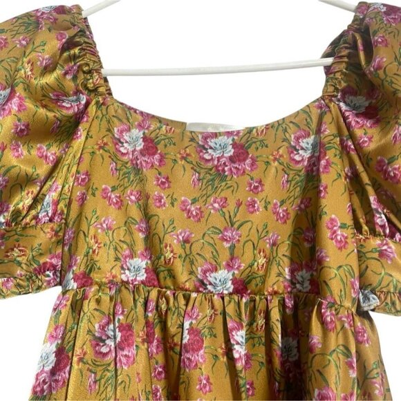 LoveShackFancy Size 0 Bennington Mini Dress $395 Floral Babydoll - Picture 4 of 12